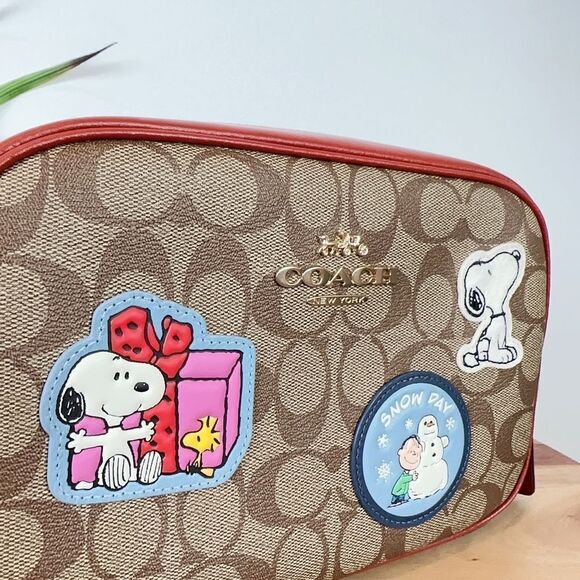 NWT Coach X‎ Peanuts Jamie Camera Bag In Signature Canvas With Patches - Picture 7 of 9